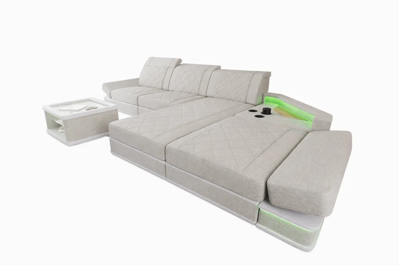 Couch Perugia L-Form in Stoff