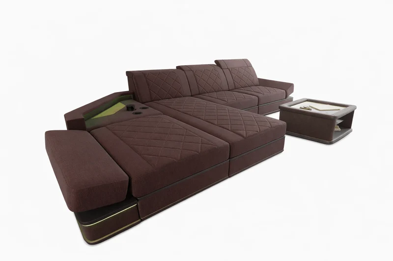 Couch Perugia L-Form in Stoff