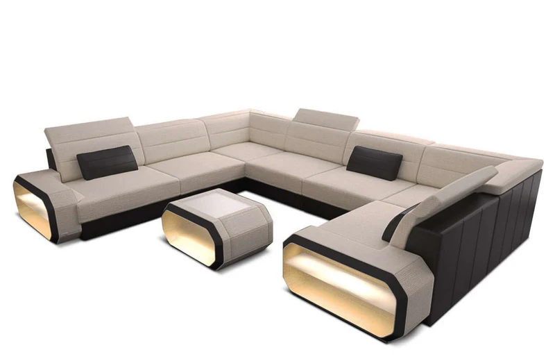 Stoff Wohnlandschaft Verona U-Form
