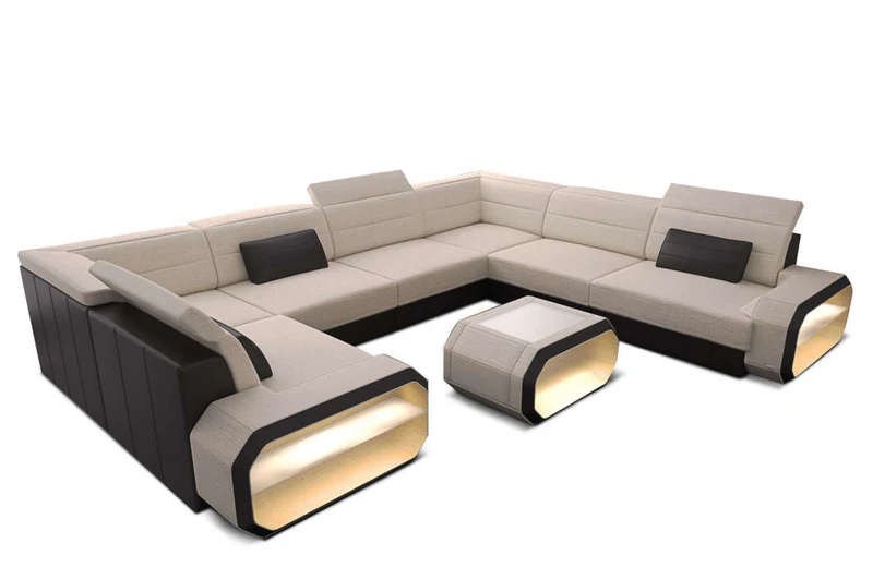 Stoff Wohnlandschaft Verona U-Form