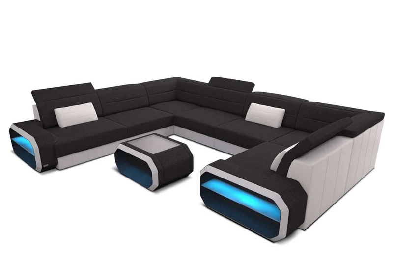 Stoff Wohnlandschaft Verona U-Form