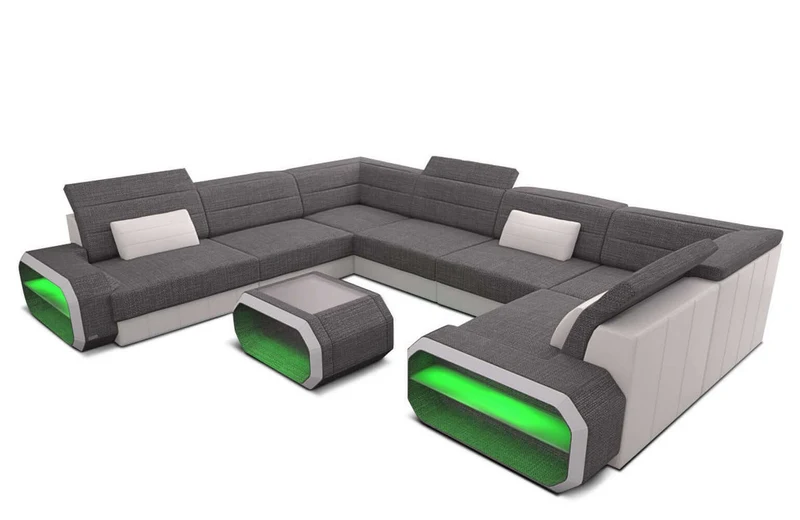 Stoff Wohnlandschaft Verona U-Form