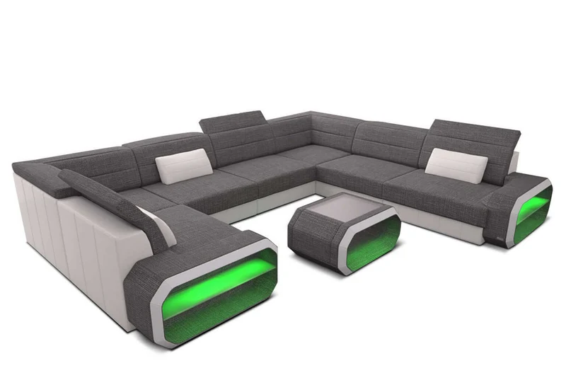 Stoff Wohnlandschaft Verona U-Form