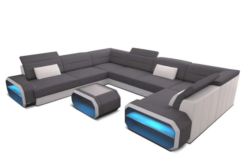 Stoff Wohnlandschaft Verona U-Form