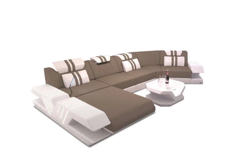 Designsofa Venedig C-Form aus Stoff