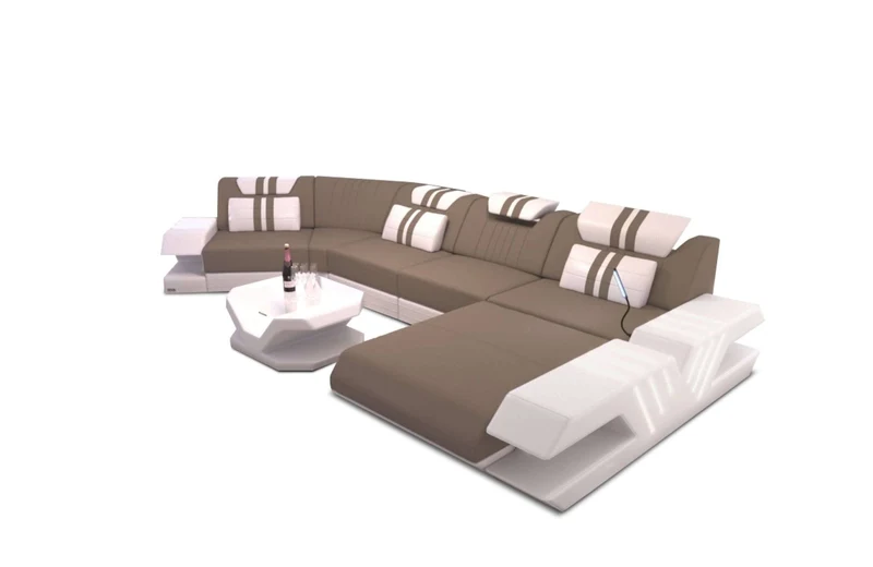 Designsofa Venedig C-Form aus Stoff
