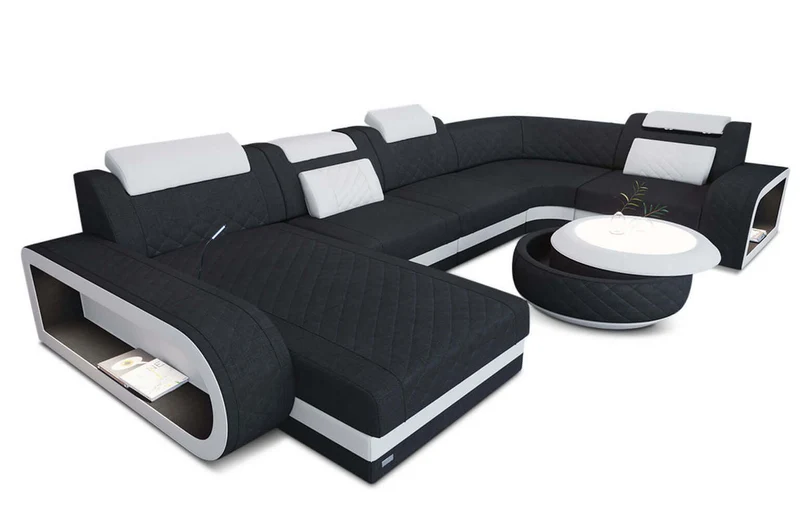 Stoff Wohnlandschaft Berlin U-Form
