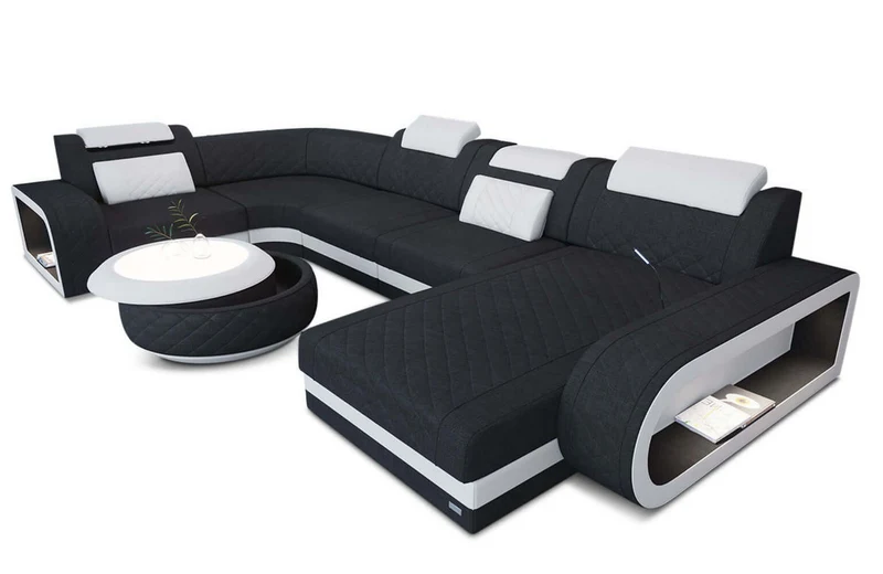 Stoff Wohnlandschaft Berlin U-Form
