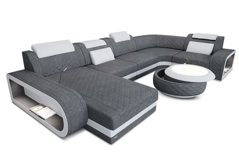 Stoff Wohnlandschaft Berlin U-Form