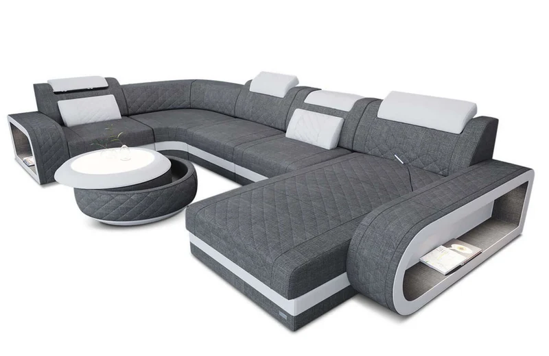 Stoff Wohnlandschaft Berlin U-Form