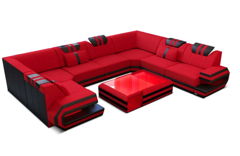 Wohnlandschaft Ragusa U-Form aus Stoff