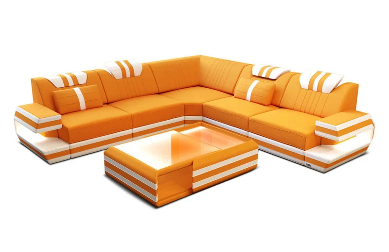 Couch Ragusa L-Form in Stoff