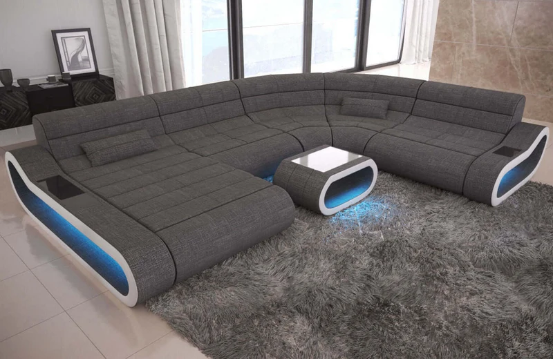 XXL Stoff Wohnlandschaft Concept U-Form