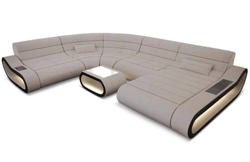 XXL Stoff Wohnlandschaft Concept U-Form