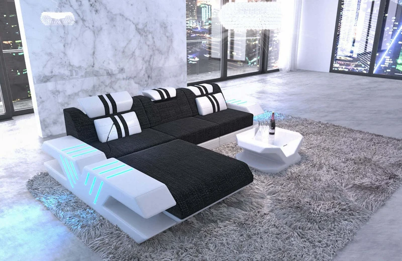 Couch Venedig L-Form in Stoff