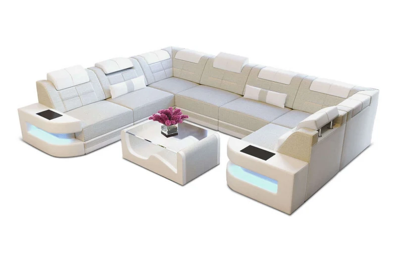 Wohnlandschaft Como U-Form aus Stoff