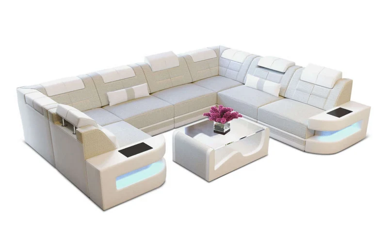 Wohnlandschaft Como U-Form aus Stoff