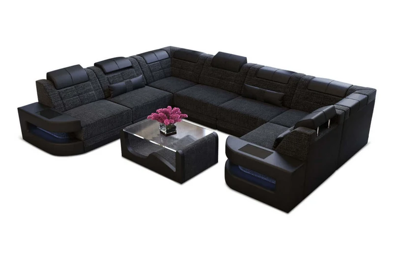 Wohnlandschaft Como U-Form aus Stoff