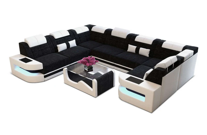 Wohnlandschaft Como U-Form aus Stoff