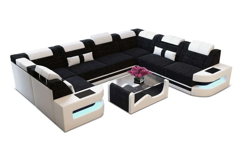 Wohnlandschaft Como U-Form aus Stoff