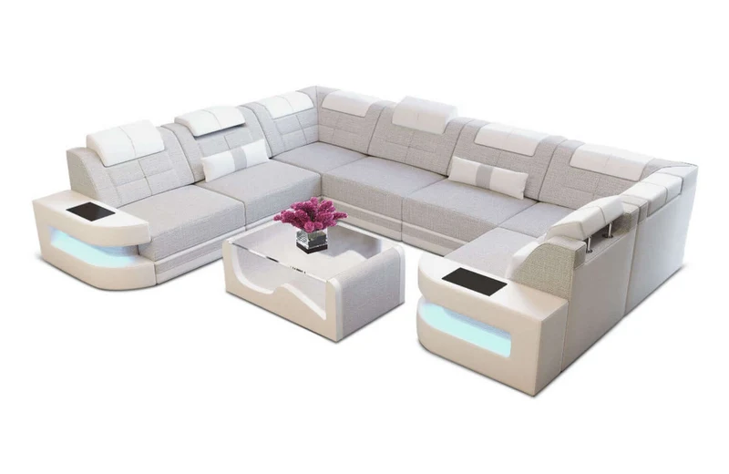 Wohnlandschaft Como U-Form aus Stoff