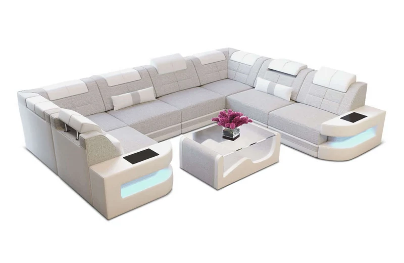 Wohnlandschaft Como U-Form aus Stoff