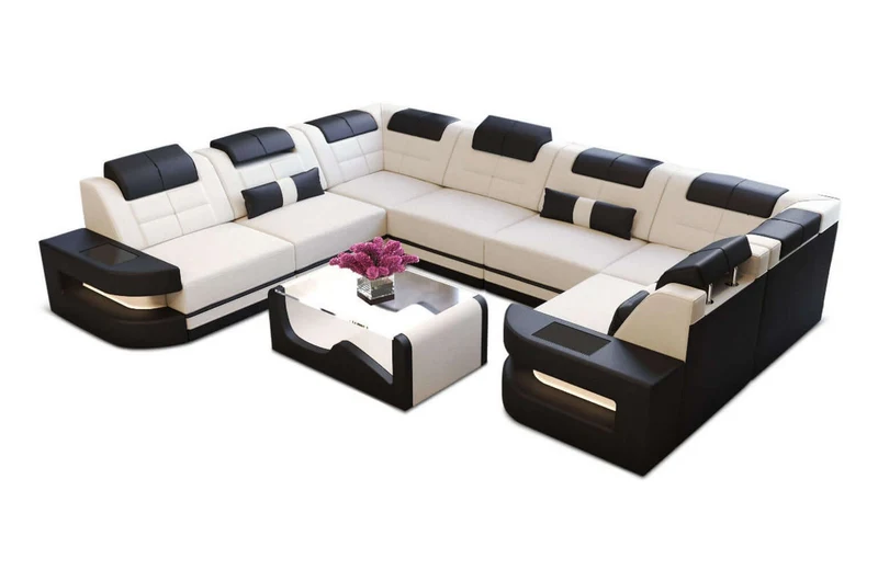 Wohnlandschaft Como U-Form aus Stoff