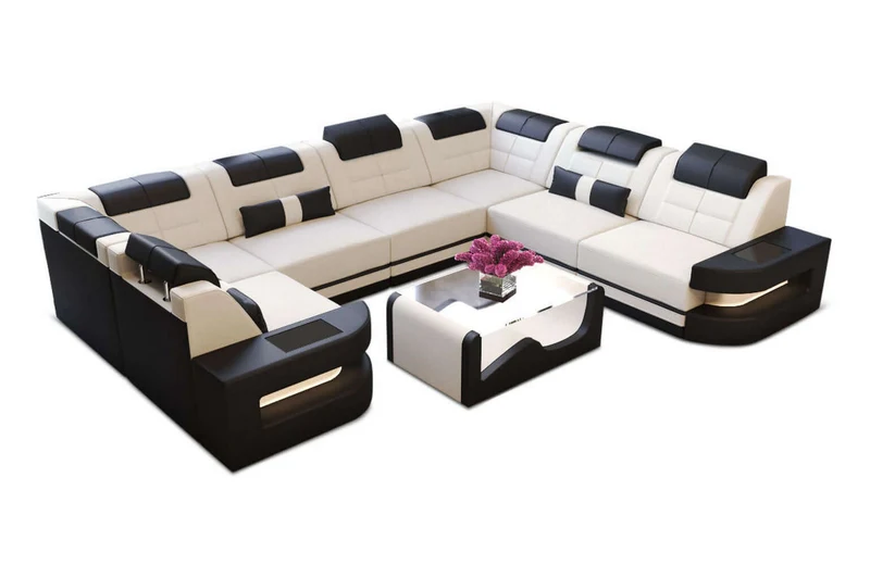 Wohnlandschaft Como U-Form aus Stoff