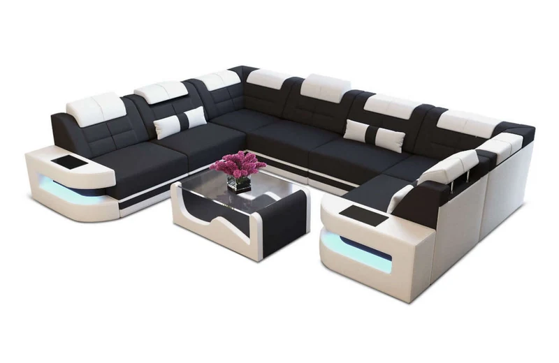 Wohnlandschaft Como U-Form aus Stoff