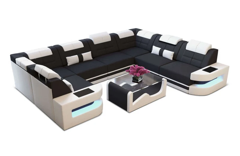 Wohnlandschaft Como U-Form aus Stoff
