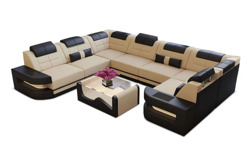 Wohnlandschaft Como U-Form aus Stoff