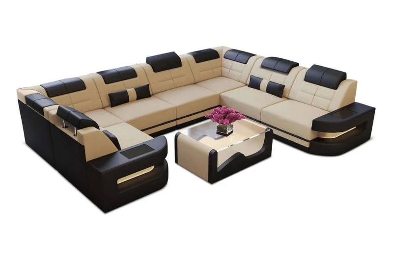 Wohnlandschaft Como U-Form aus Stoff