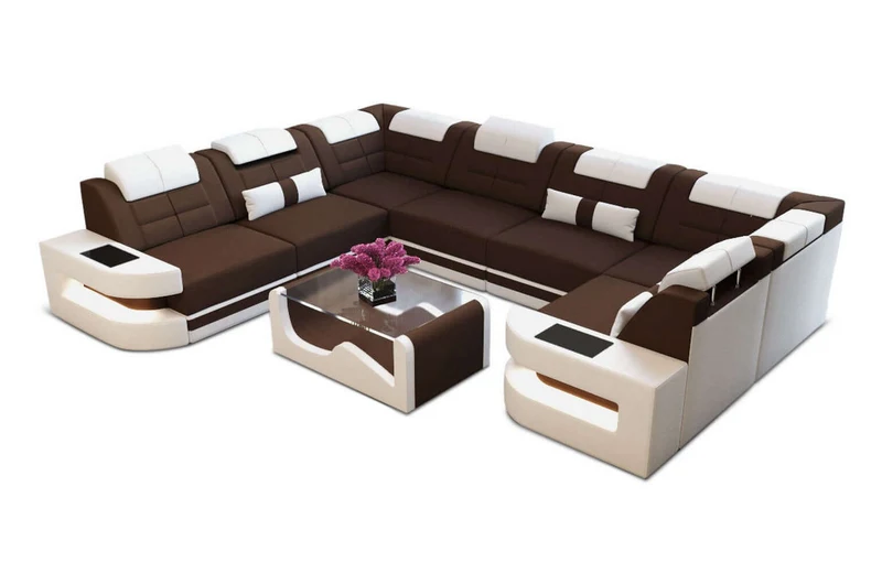 Wohnlandschaft Como U-Form aus Stoff