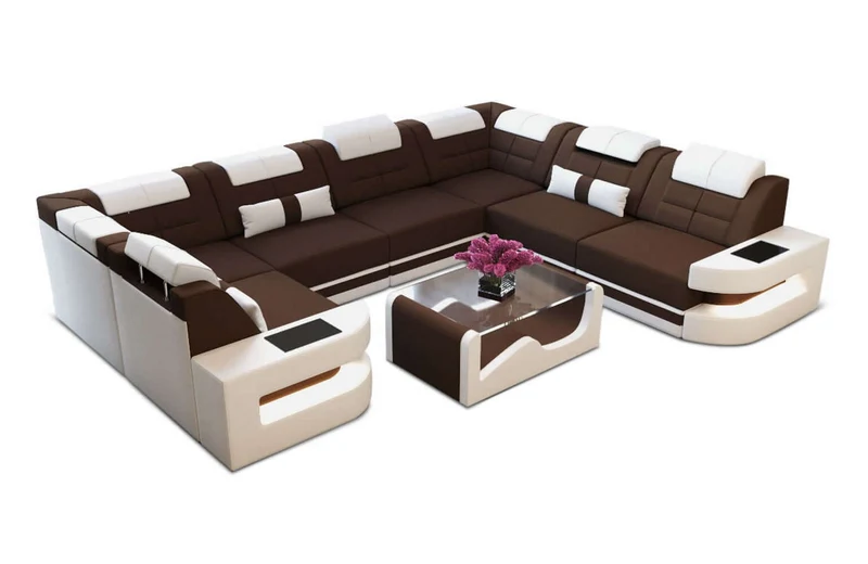Wohnlandschaft Como U-Form aus Stoff