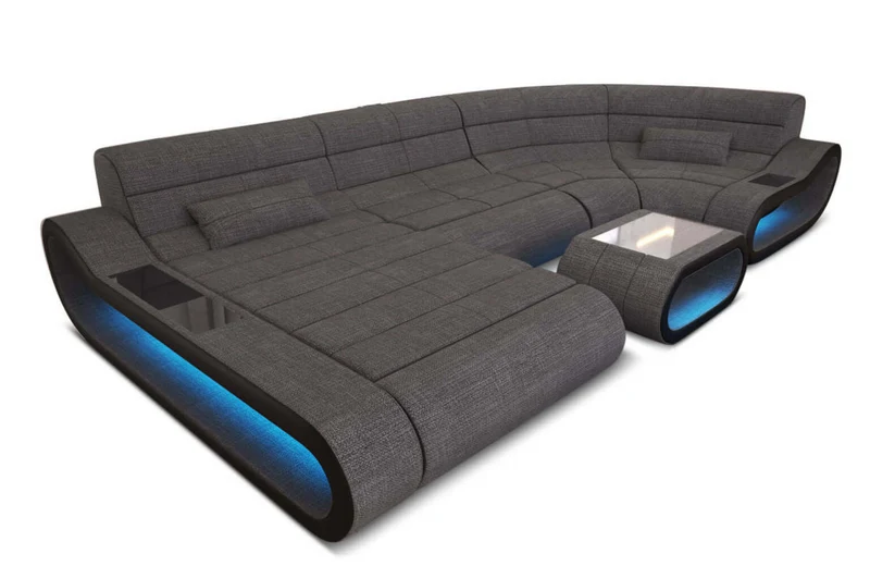 Stoff Wohnlandschaft Concept U-Form