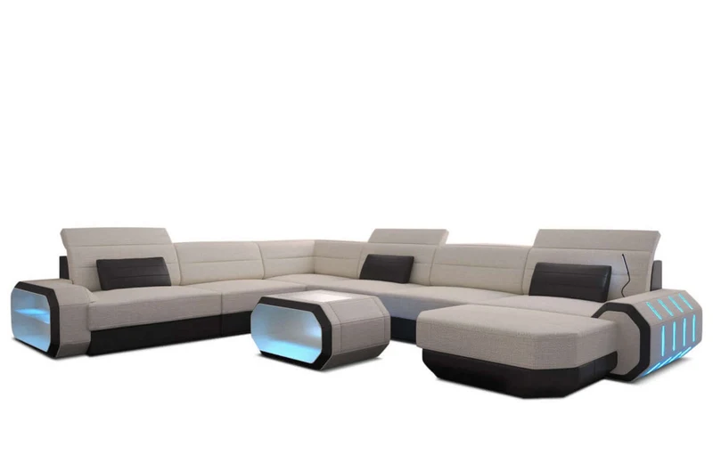 XXL Stoff Wohnlandschaft Roma U-Form