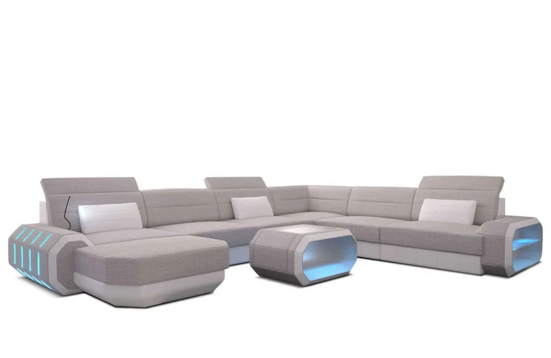 XXL Stoff Wohnlandschaft Roma U-Form