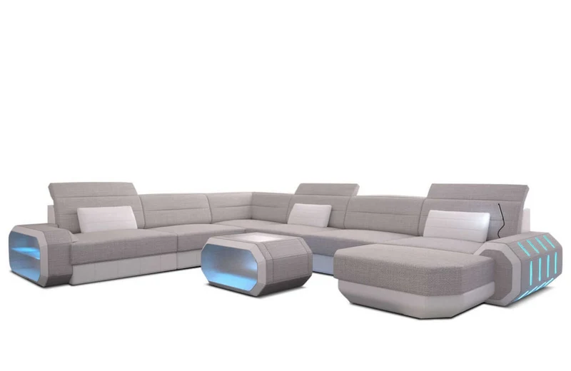 XXL Stoff Wohnlandschaft Roma U-Form