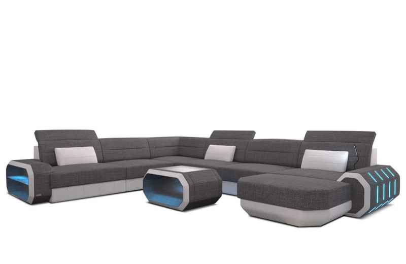 XXL Stoff Wohnlandschaft Roma U-Form