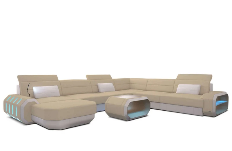 XXL Stoff Wohnlandschaft Roma U-Form