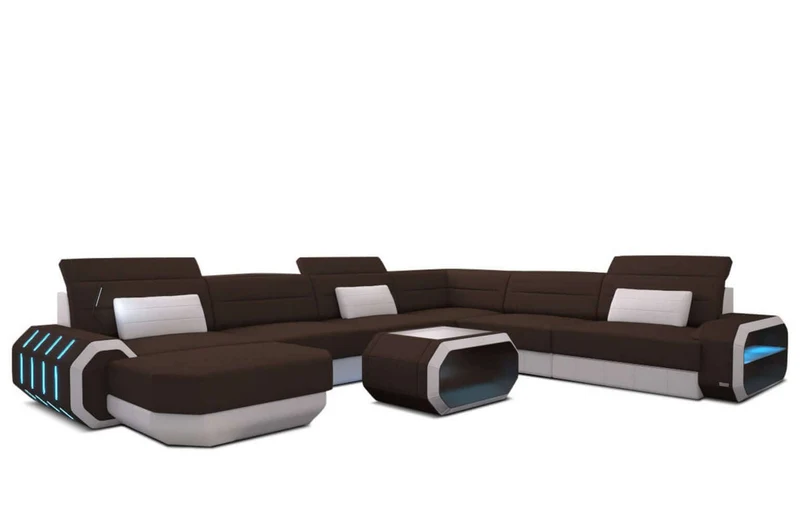 XXL Stoff Wohnlandschaft Roma U-Form