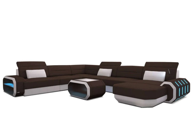 XXL Stoff Wohnlandschaft Roma U-Form