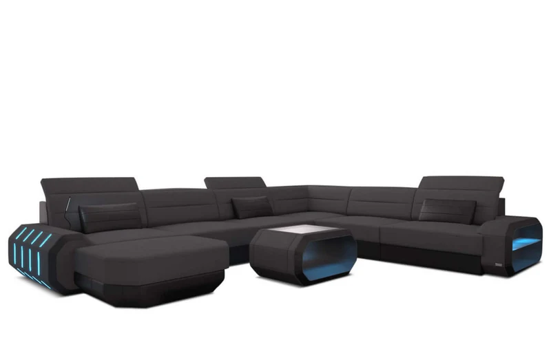 XXL Stoff Wohnlandschaft Roma U-Form