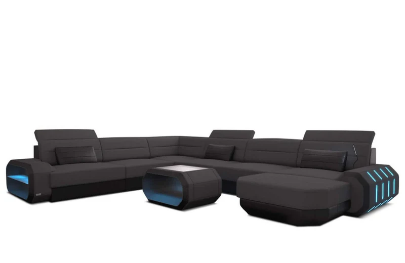 XXL Stoff Wohnlandschaft Roma U-Form