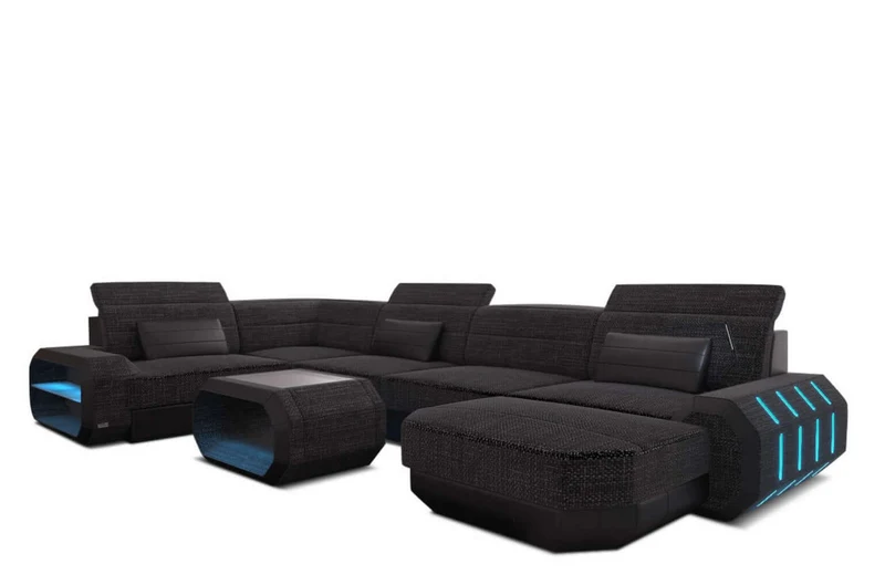 Wohnlandschaft Roma U-Form aus Stoff