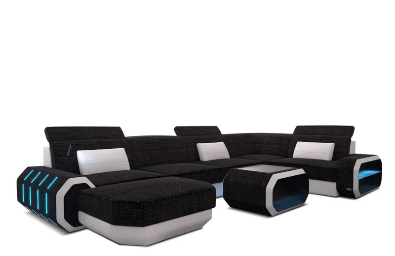 Wohnlandschaft Roma U-Form aus Stoff