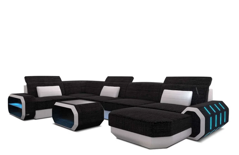 Wohnlandschaft Roma U-Form aus Stoff