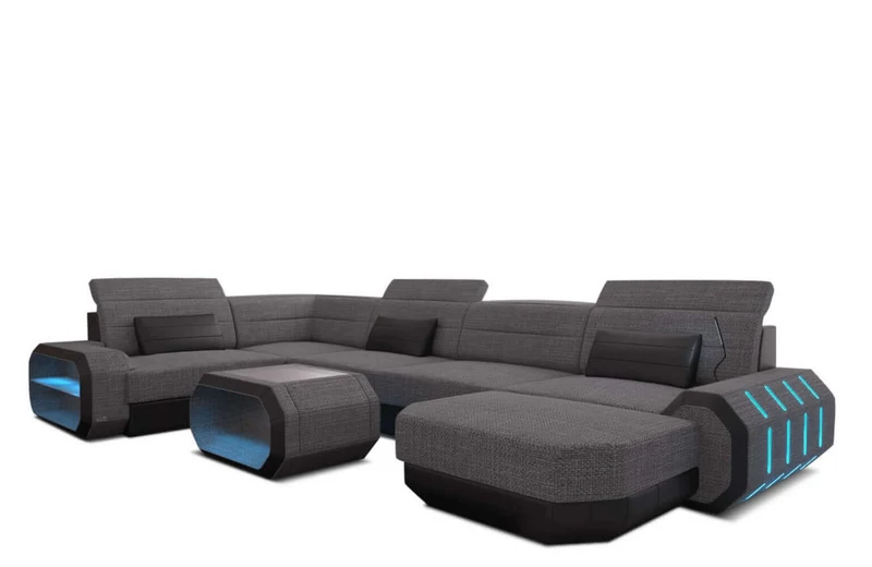 Wohnlandschaft Roma U-Form aus Stoff