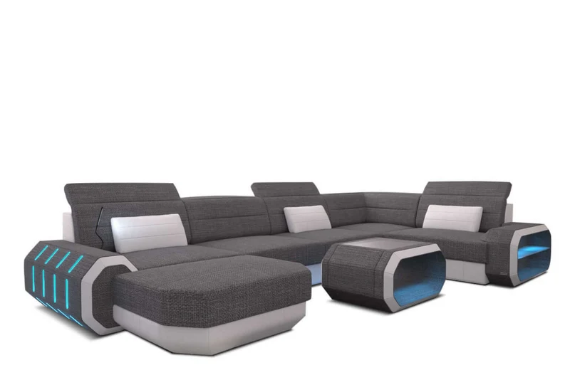 Wohnlandschaft Roma U-Form aus Stoff