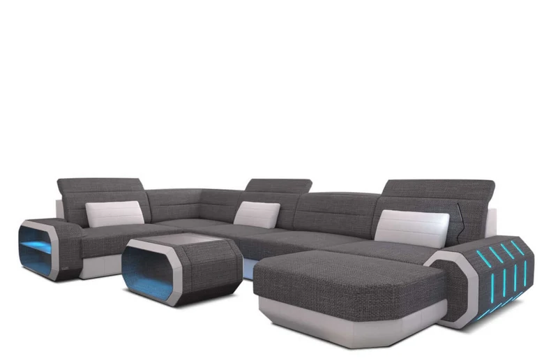 Wohnlandschaft Roma U-Form aus Stoff